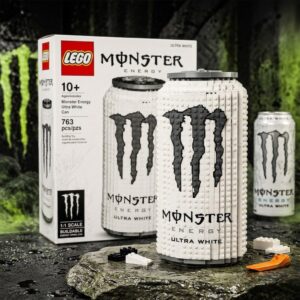 Monster Energy Ultra White Can Buildable LEGO Building Toy