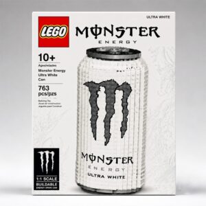Monster Energy Ultra White Can Buildable LEGO Building Toy