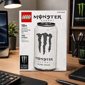 Monster Energy Ultra White Can Buildable LEGO Building Toy