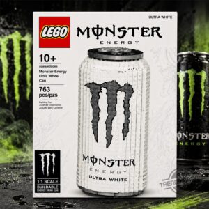 Monster Energy Ultra White Can Buildable LEGO Building Toy