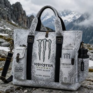 Monster Energy Ultra White Zero Sugar Unleash the Ultra Beast Tote Bag