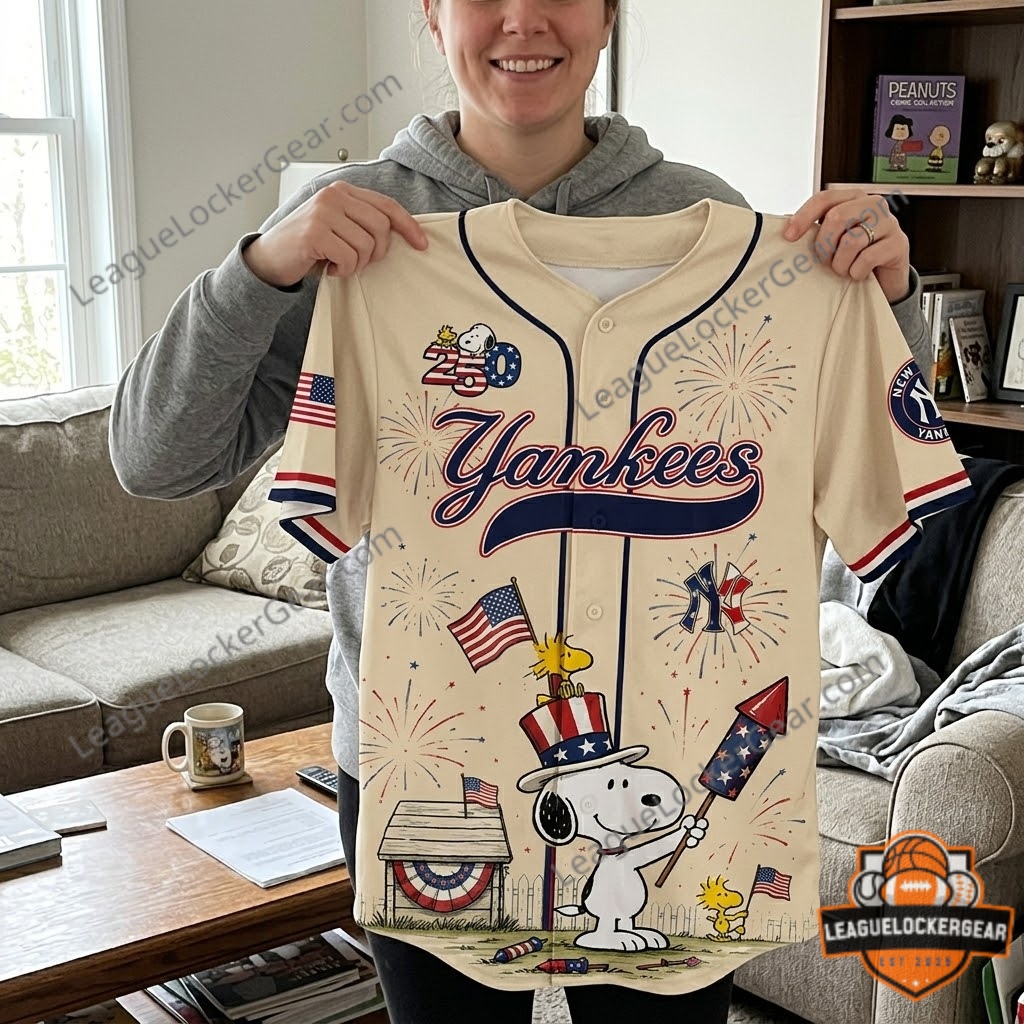 New York Yankees Peanuts America 250th Anniversary 2026 Baseball Jersey