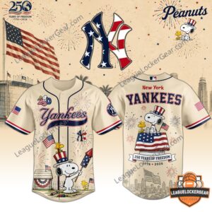 New York Yankees Peanuts America 250th Anniversary 2026 Baseball Jersey