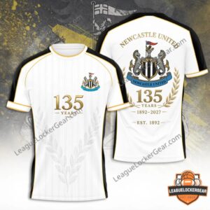 Newcastle United 135th Anniversary 3D White T-Shirt