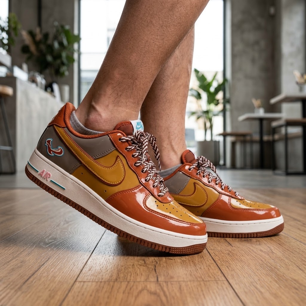 NIGO x J-hope x Nike Air Force 1 Low Burnt Sunrise Sneakers