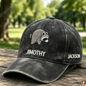 Raccoon Jimothy Custom Distressed Baseball Cap