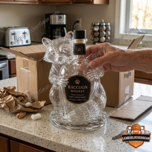 Raccoon Whiskey Decanter Holder Statue
