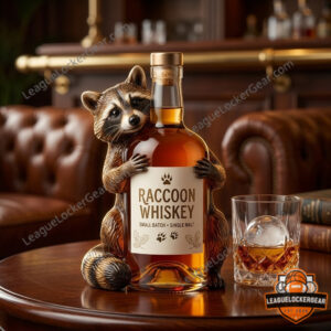 Raccoon Whiskey Bottle Holder Statue