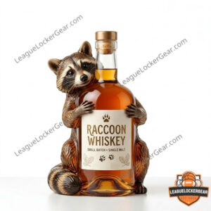 Raccoon Whiskey Bottle Holder Statue