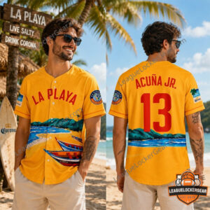 MLB Beach Connect Series Ronald Acuna Jr La Playa Baseball Jersey