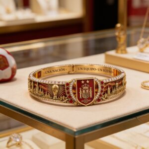 Spain 2 Stars World Cup Bangle Bracelet