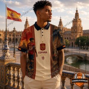 Spain NLamine Yamal Sagrada Familia Polo Shirt