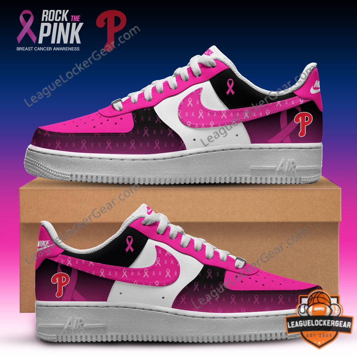 All Team MLB x Rock The Pink Breast Cancer Awareness Sneakers