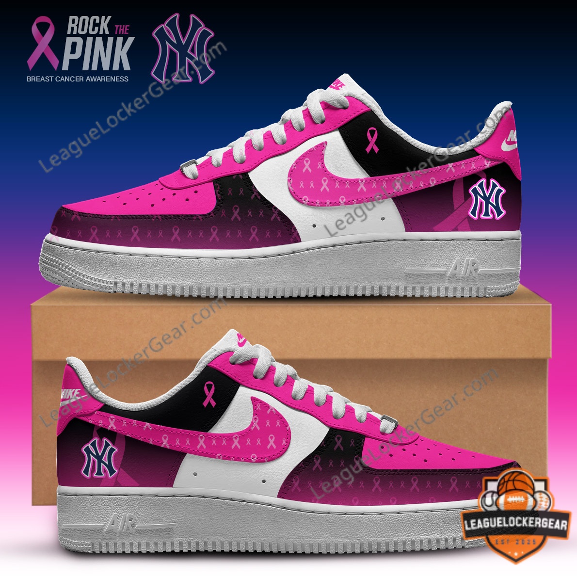 All Team MLB x Rock The Pink Breast Cancer Awareness Sneakers