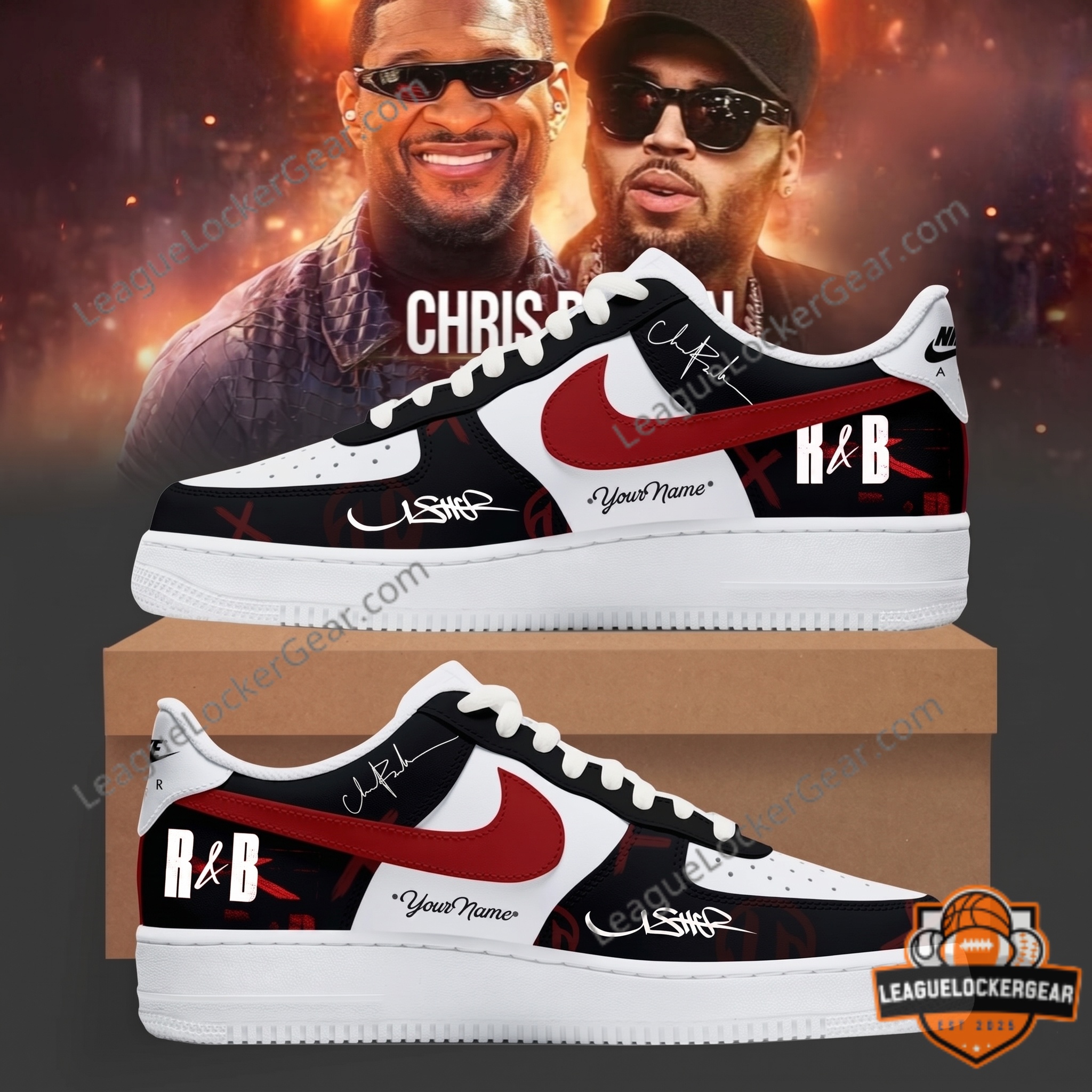 Usher Chris Brown R&B Tour Custom Sneakers
