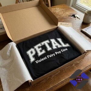 Petal Violent Fairy Pop Core T-Shirt - full front view of the black t-shirt