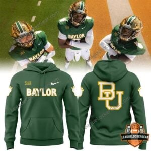 2026 Throwback Uniform Baylor Football Hoodie - front and back display with players