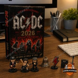 AC/DC 53rd Anniversary 2026 Advent Calendar - close-up of all band member figurines