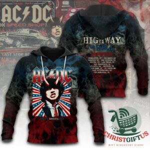 AC/DC Highway to Hell PWR UP Tour America 2026 Hoodie - front and back views