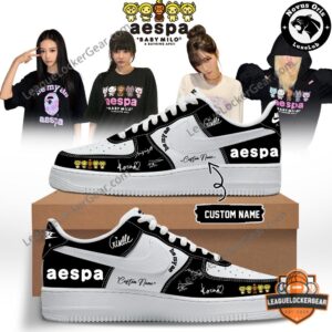 aespa x BAPE BABY MILO Custom Nike Air Force 1 Sneakers