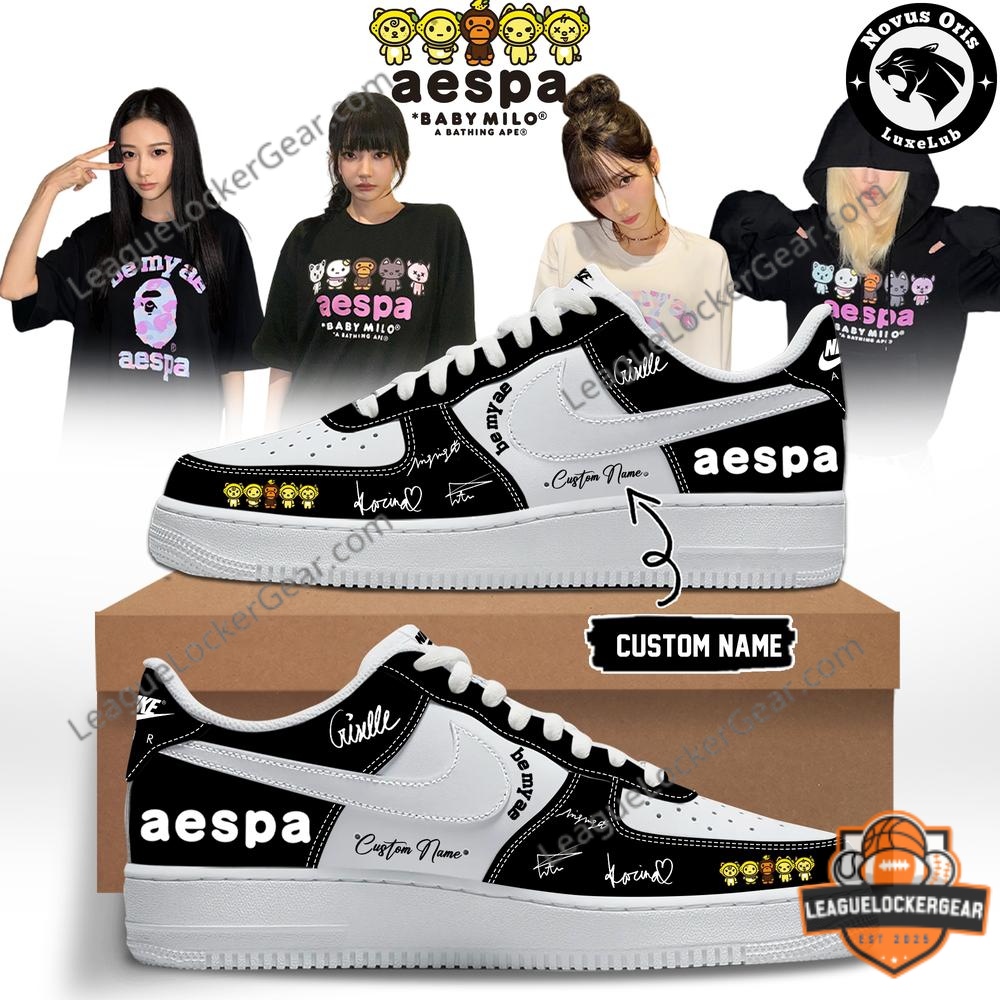 aespa x BAPE BABY MILO Custom Nike Air Force 1 Sneakers