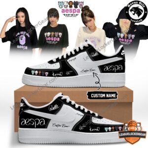 aespa x BAPE BABY MILO Custom Nike Air Force 1 Sneakers