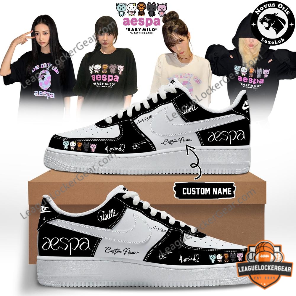 aespa x BAPE BABY MILO Custom Nike Air Force 1 Sneakers