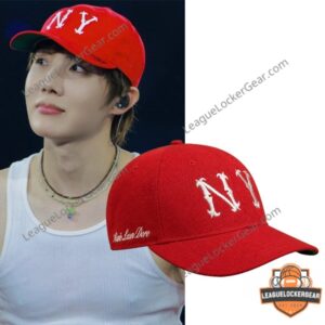 Aime Leon Dore NY Logo J-Hope Inspired Cap - J-Hope wearing it with product