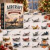 Aircraft Advent Calendar 2026 With Acrylic Ornament - full display with various toy aircraft models and