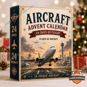Aircraft Advent Calendar 2026 With Acrylic Ornament - top section of miniature aircraft collection on a white