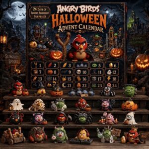 Angry Birds Halloween 2026 Advent Calendar showcasing all 24 doors and costumed characters