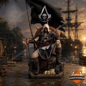 Assassin's Creed IV Black Flag Edward Kenway Captain's Chair Figure - close-up of the collector's box