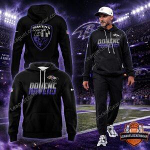 Baltimore Ravens Engineered for Ravens Hoodie - full product display with model wearing tracksuit