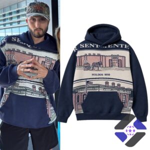 Bbno Sentiente Holden 1856 Landscape Hoodie - model wearing hoodie with full product view
