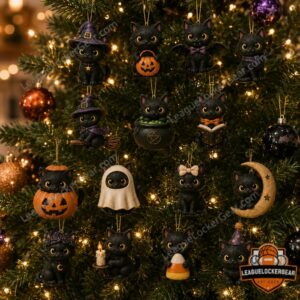 Black Cat Halloween Spooky Ornaments 2026 Advent Calendar - multiple witch and themed figures