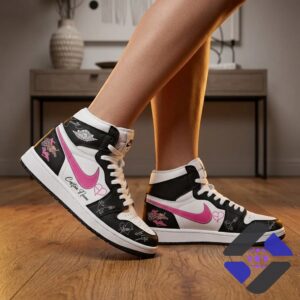 BLACKPINK 10th Anniversary Comeback Custom Name JD1 Shoes - pair displayed on and next to a brown box