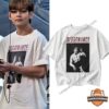 BTS Taehyung V Dissonance T-Shirt - front view with black-and-white performance graphic
