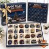 Buffalo Bills Christmas Advent Calendar with its outer box and an open display of 24 ornaments