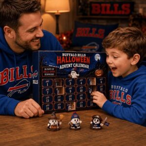 Buffalo Bills Halloween 2026 Advent Calendar - top right view of box and figures 3-6