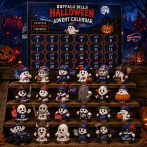 Buffalo Bills Halloween 2026 Advent Calendar - full display of box and all 24 figures