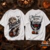Busch Beer Halloween Backwoods Brews Midnight Boos T-Shirt - front and back designs