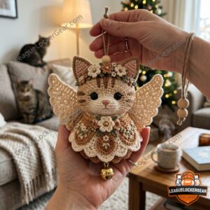 Cat Angel Christmas Crochet Ornament - photo 2