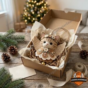 Cat Angel Christmas Crochet Ornament - photo 3