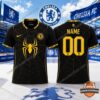 Chelsea FC Spider-Man Custom Name Number Football Jersey - full front and back view