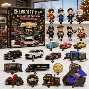 Chevrolet 115th Anniversary 2026 Advent Calendar - box with figurines and vehicles