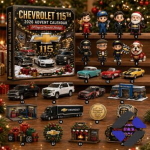 Chevrolet 115th Anniversary 2026 Advent Calendar - full display of calendar and collectibles