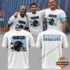 Chicago Bears Peanuts Snoopy Bears Win T-Shirt - three men wearing shirts, with front and back views displayed