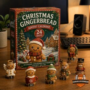 Christmas Gingerbread 24 Days Figurines Advent Calendar - close-up of box and middle figurines