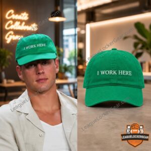 Cincinnati Bengals Joe Burrow I Work Here Hat - man wearing the cap in a modern office