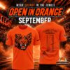 Cincinnati Bengals Open In Orange September 2025 Season T-Shirt - front and back display with stadium